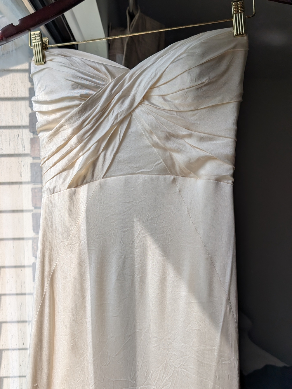 Designer Bridal Strapless Ivory Silk Wedding Dress